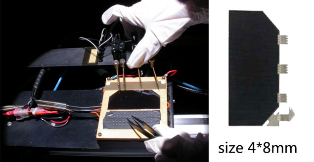 Triple junction solar cells testing